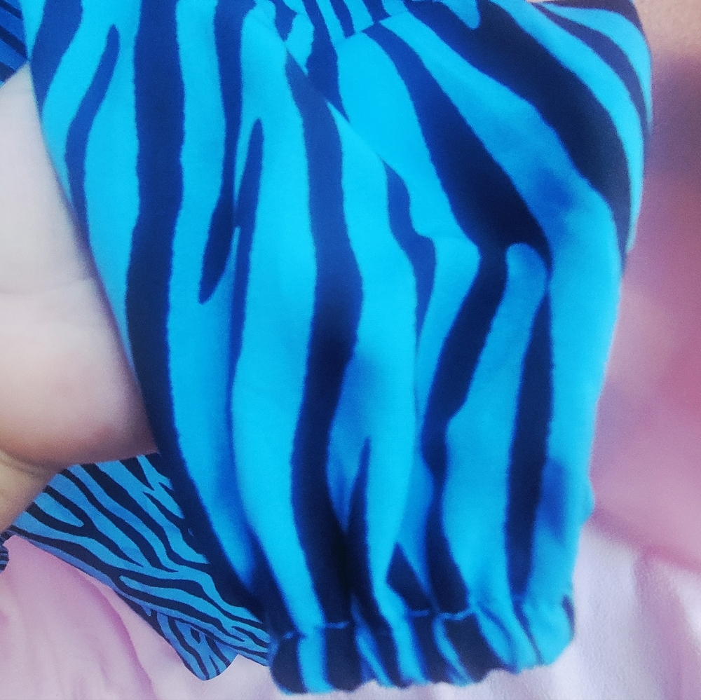 SHEIN | Blue Zebra Wrap Dress - Picture 7 of 9